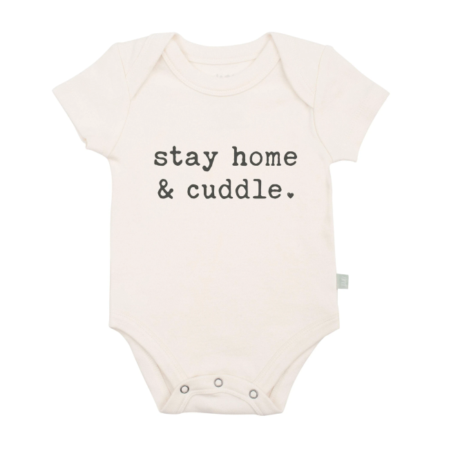 finn and emma graphic bodysuit - stay home & cuddle