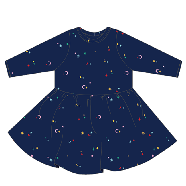 finn and emma twirl dress - starry night