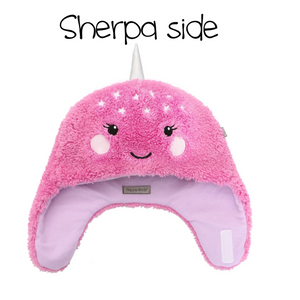 flapjacks reversible sherpa hat unicorn/narwhal