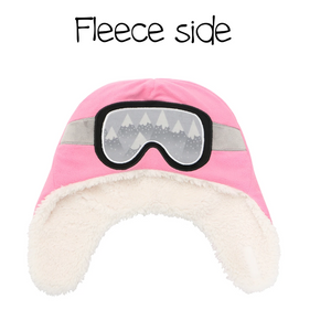 flapjacks reversible sherpa hat polar bear goggles