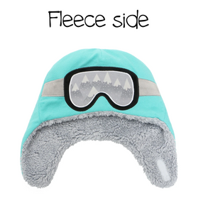 flapjacks reversible sherpa hat wolf ski goggles