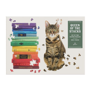 galison queen of the stacks set of 2 puzzle set
