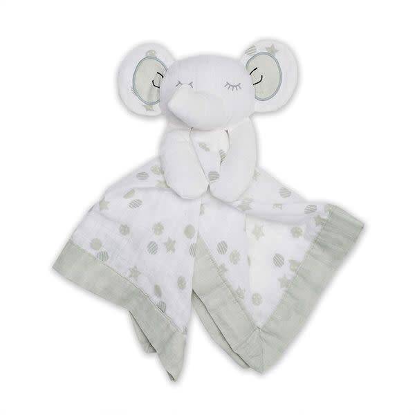 lulujo muslin lovie - grey elephant