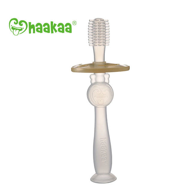 Haakaa 360 Silicone Baby Toothbrush - Clear