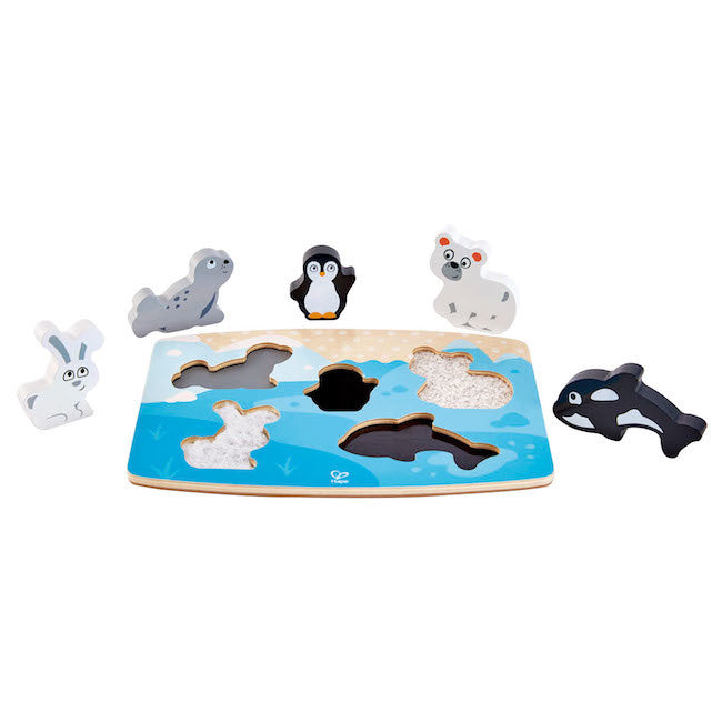 hape toys polar animal wooden tactile puzzle