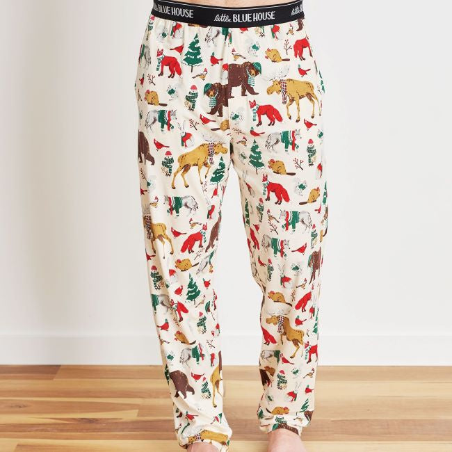 hatley woodland winter men's jersey pajama pants