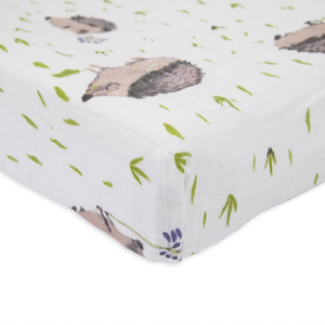 Little Unicorn Cotton Muslin Changing Pad Cover - Hedgehog