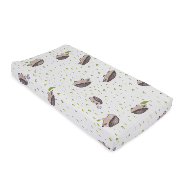 Little Unicorn Cotton Muslin Changing Pad Cover - Hedgehog