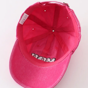 honeydew mini baseball cap - rose red