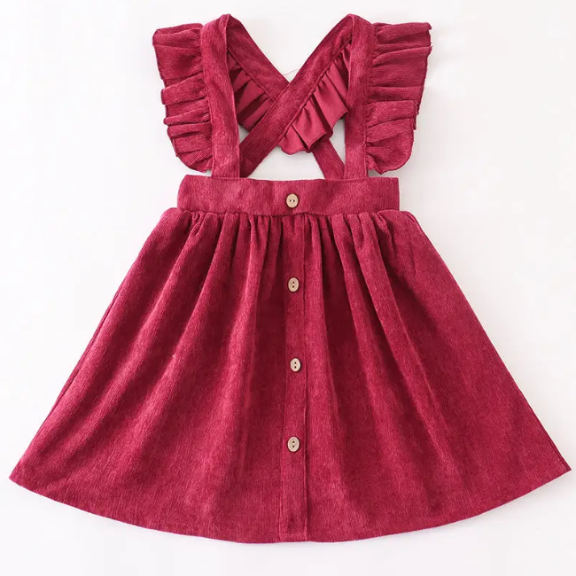 honeydew velvet ruffle suspender dress - orchid