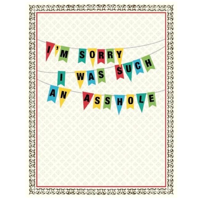 yellow bird paper greetings - sorry asshole card