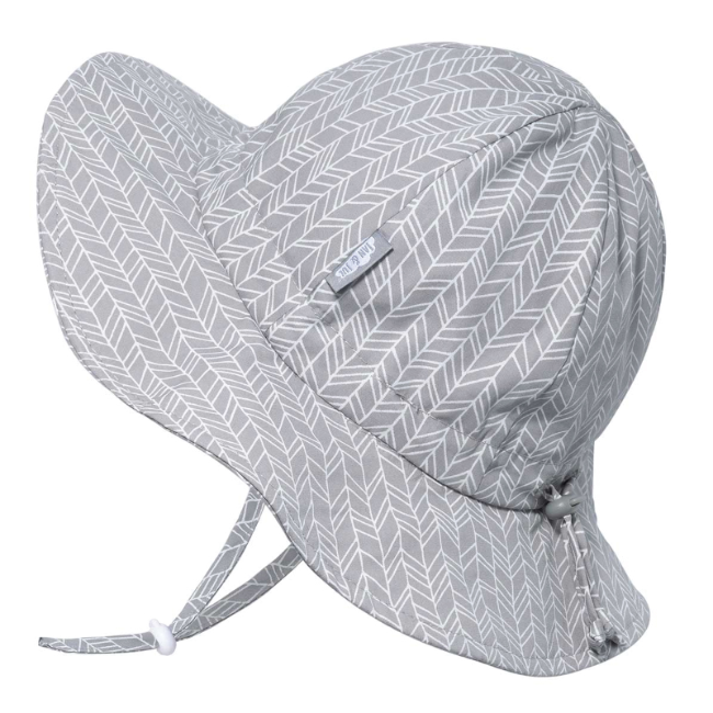 Jan + Jul Cotton Floppy Sun Hat - Grey Herringbone