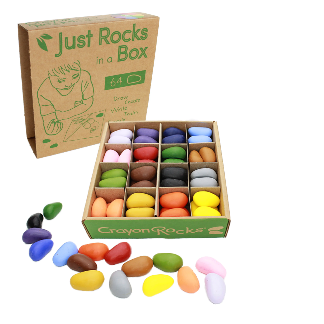 just rocks in a box - 16 colours/64 crayons