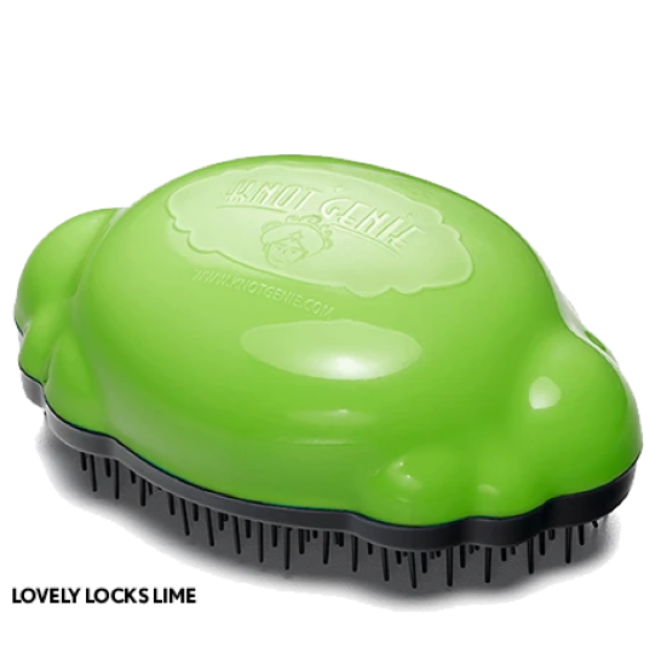 knot genie detangling hair brush - lovely locks lime