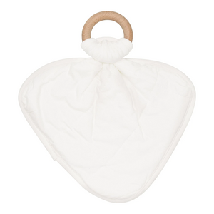 Kyte Baby Lovey with Removable Wooden Teething Ring in Cloud