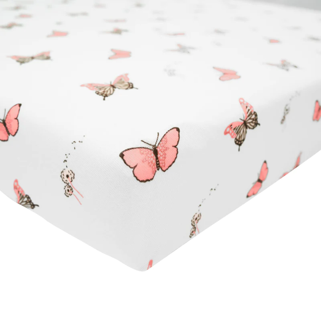 kyte baby printed crib sheet - butterfly