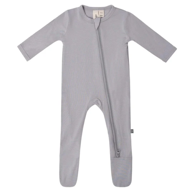 kyte baby zippered footie in storm