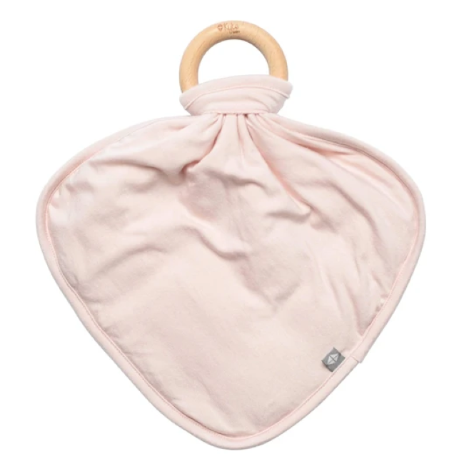 Kyte Baby Lovey with Removable Wooden Teething Ring in Blush