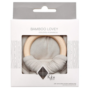 Kyte Baby Lovey with Removable Wooden Teething Ring in Oat