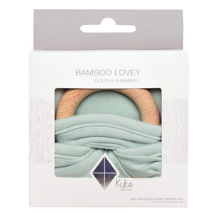 Kyte Baby Lovey with Removable Wooden Teething Ring in Sage