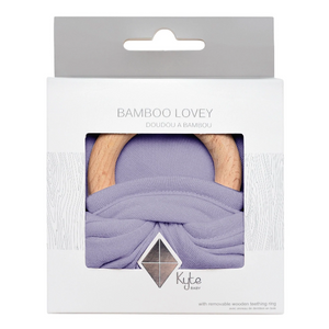 Kyte Baby Lovey with Removable Wooden Teething Ring in Taro