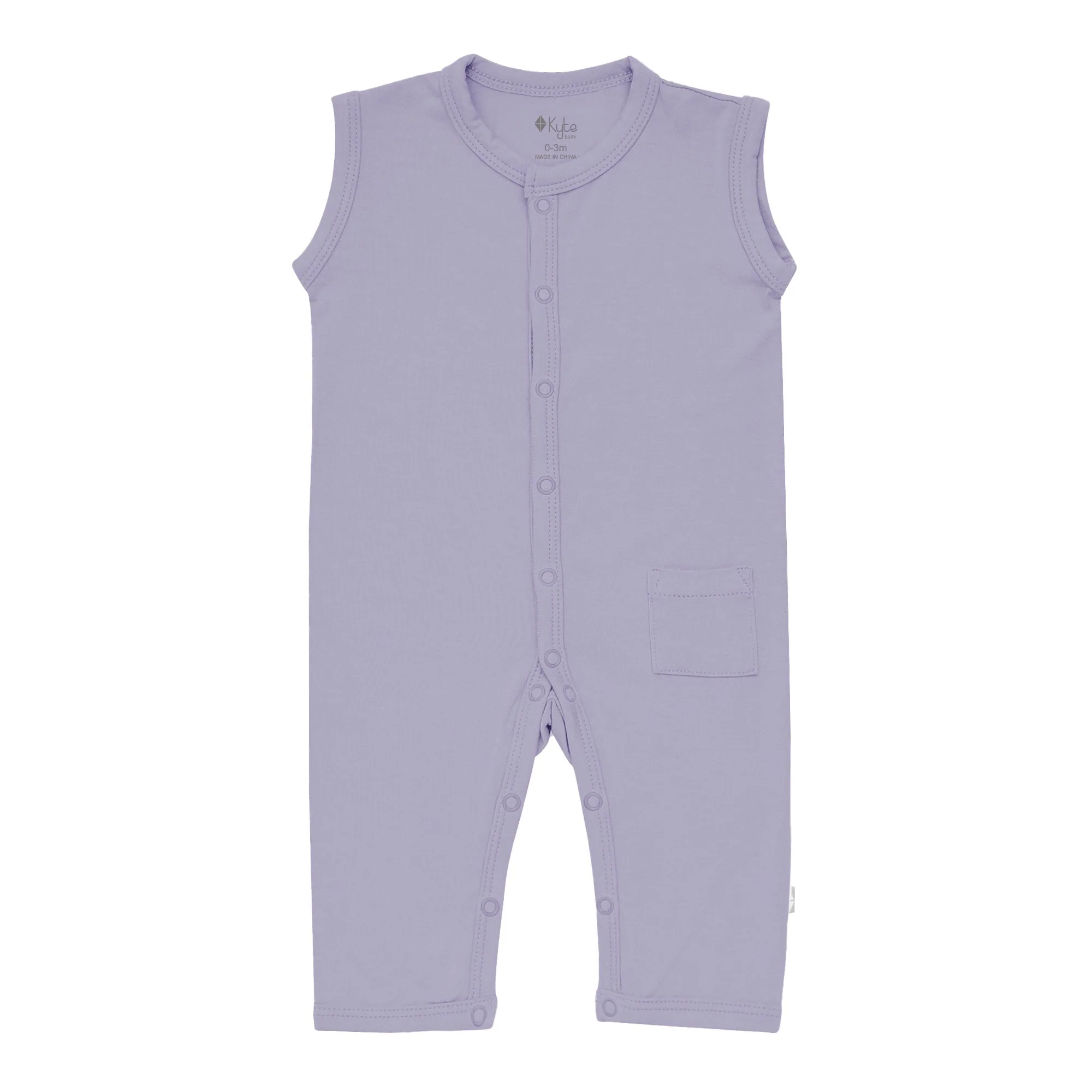 kyte baby sleeveless snap romper - taro