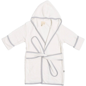 kyte baby toddler bath robe in cloud with storm trim