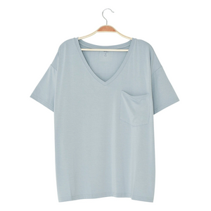Kyte Mama Relaxed Fit V-Neck in Fog