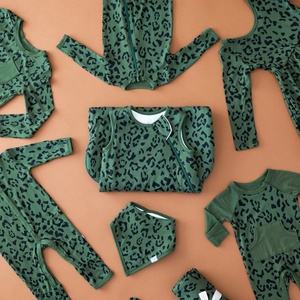 kyte baby bow printed in hunter leopard