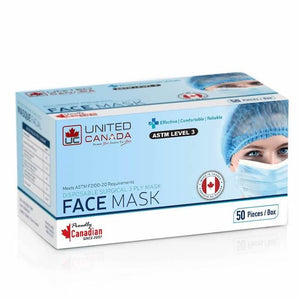 United Canada ASTM Level 3 Adult Medical Disposable Masks 50pc