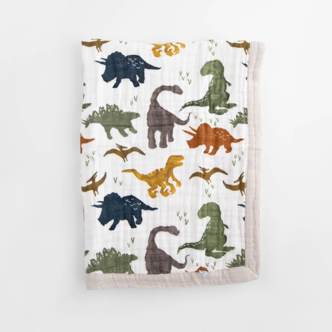 Little Unicorn Cotton Muslin Baby Quilt - Dino Friends