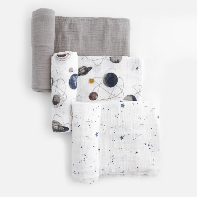 Little Unicorn Cotton Muslin Swaddle Blanket Set - Planetary 2