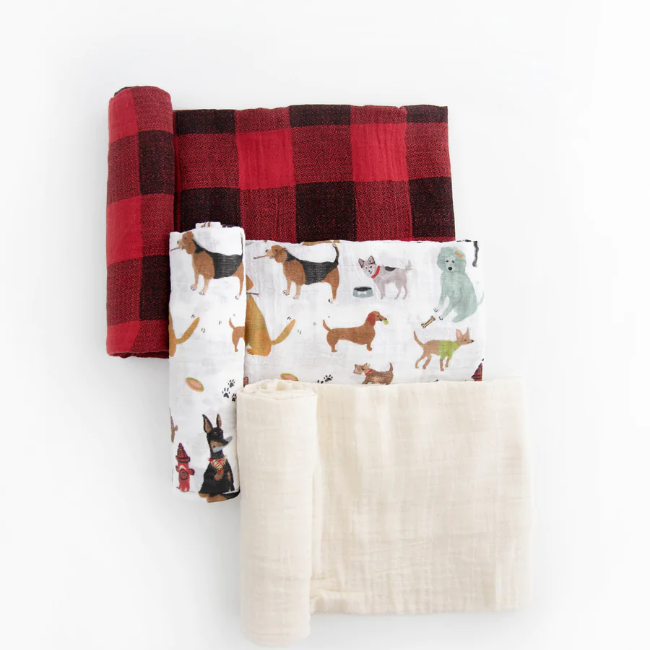 Little Unicorn Cotton Muslin Swaddle Blanket Set - Woof