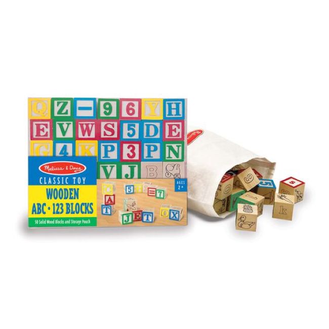melissa & doug wooden ABC/123 blocks