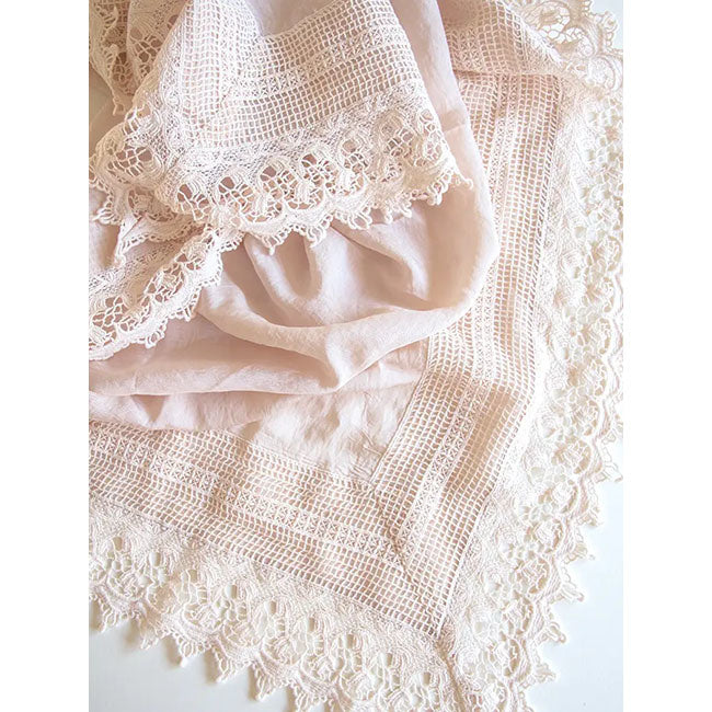 Miss Rose Sister Violet Heirloom Baby Swaddle in Pink