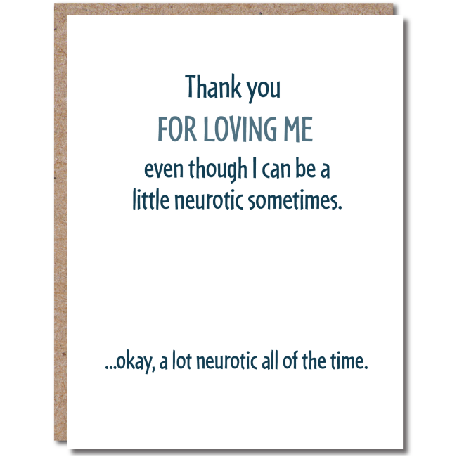 modern wit - anniversary card - a little neurotic