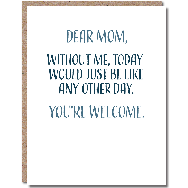 modern wit - mother's day card - dear mom