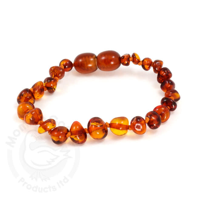 momma goose cognac amber baby bracelet 5.5"
