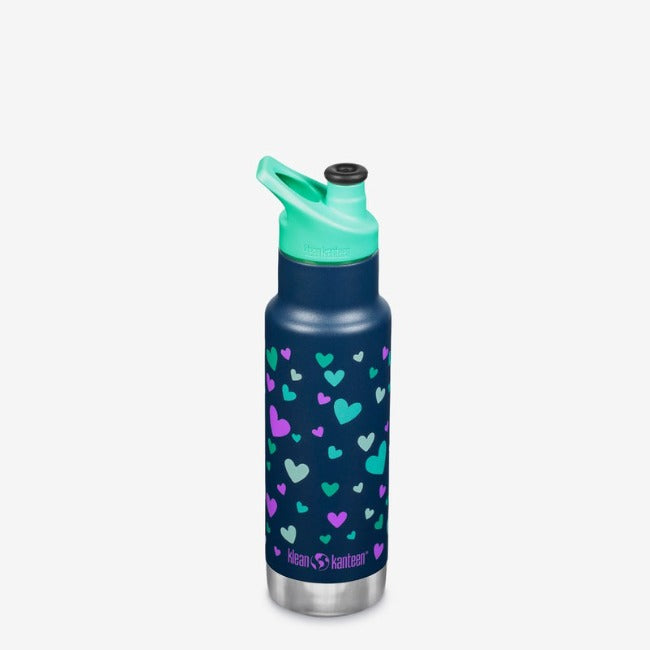 klean kanteen 12oz kid classic sippy insulated - navy hearts