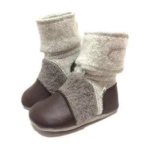 nooks design felted wool booties - driftwood