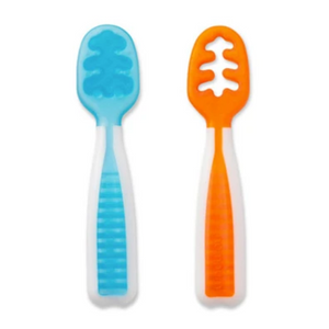 num num prespoon gootensil 2pk - blue + orange