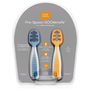 num num prespoon gootensil 2pk - blue + orange