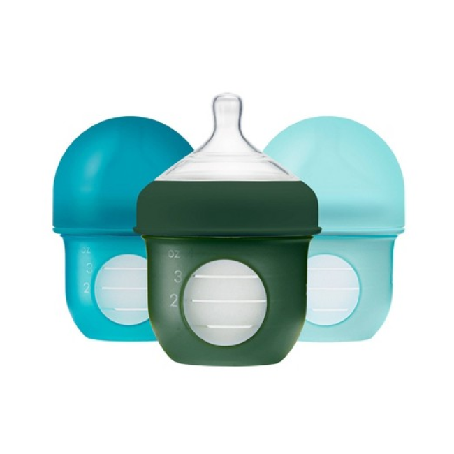 Boon Nursh 4oz Silicone Bottle 3pk - Blue Multi