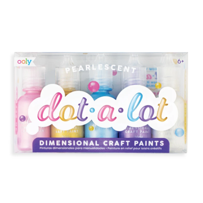 ooly dot-a-lot dimensional craft paints set of 5 pearlescent
