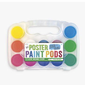 ooly lil paint pods poster paint - set of 12 with brush