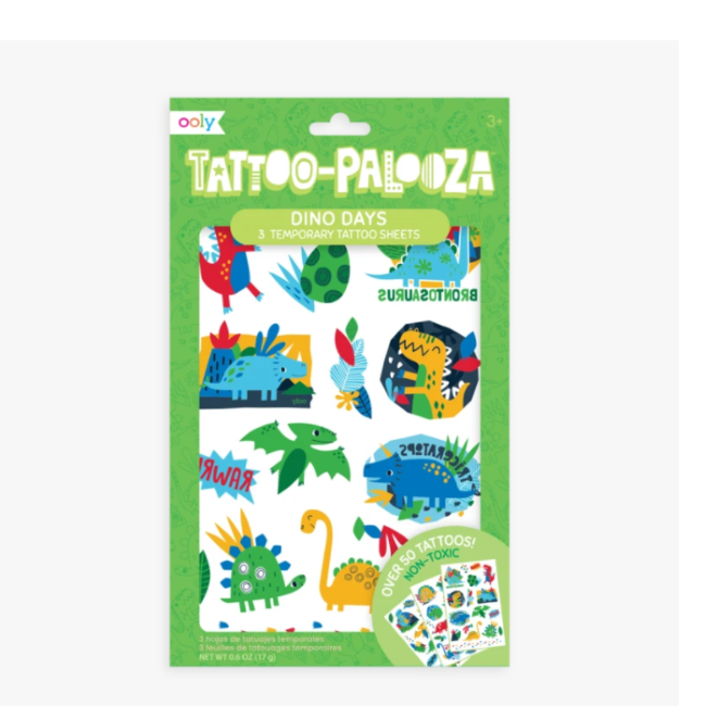 ooly tattoo palooza temporary tattoo - dino days