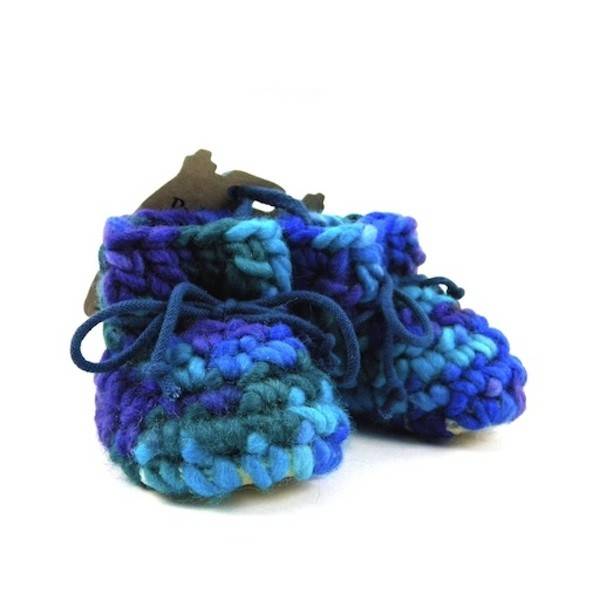 Padraig Cottage Newborn & Baby Slippers - Blue Multi