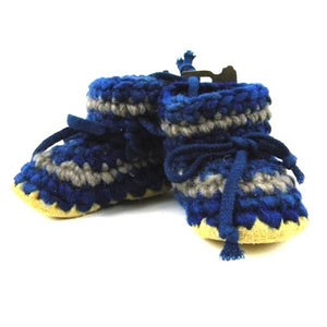 padraig cottage children's slippers - denim stripe