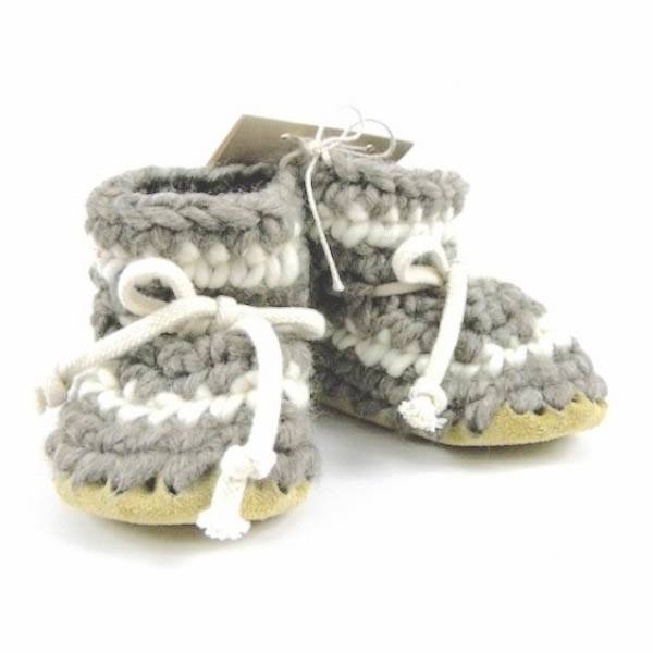 padraig cottage children's slippers - grey stripe