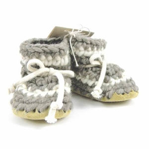 padraig cottage youth slippers - grey stripe